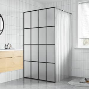 Zástěna do průchozí sprchy mléčné tvrzené sklo 100 x 195 cm - obrázek 1