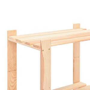 Úložný regál 3 police 80 x 38 x 90 cm masivní borovice 150 kg - obrázek 5
