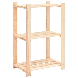 Úložný regál 3 police 60 x 38 x 90 cm masivní borovice 150 kg
