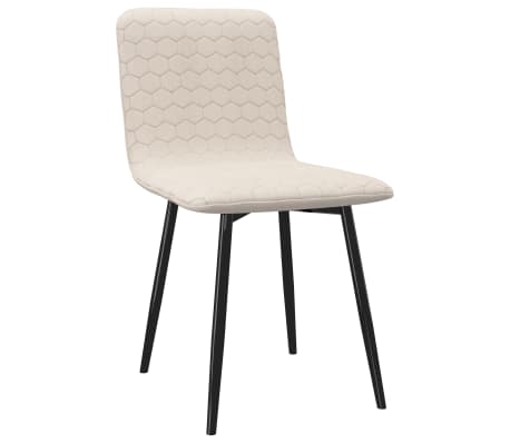 vidaXL Valgomojo kėdės, 2 vnt., kreminės spalvos, audinys