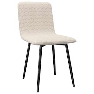 vidaXL Valgomojo kėdės, 4 vnt., kreminės spalvos, audinys