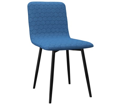 vidaXL Valgomojo kėdės, 4 vnt., mėlynos spalvos, audinys