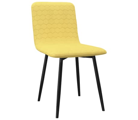 vidaXL Valgomojo kėdės, 4 vnt., geltonos spalvos, audinys