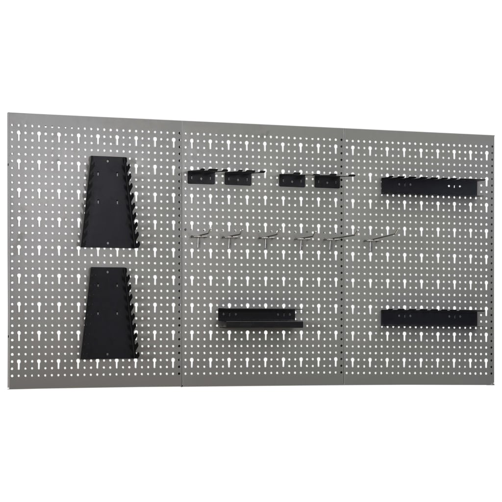 vidaXL Seinään kiinnitettävät työkalutaulut 3 kpl 40×58 cm teräs