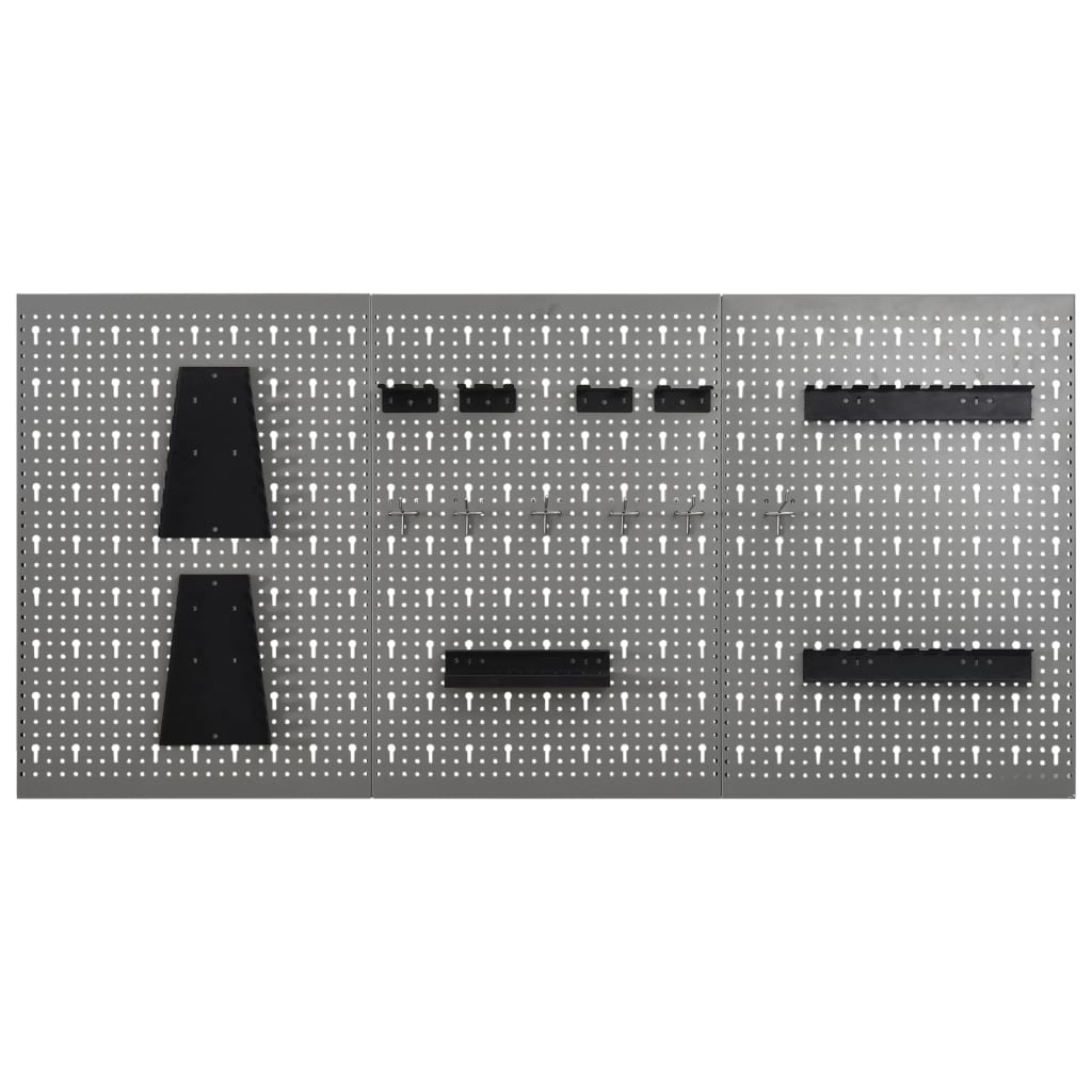 

vidaXL Gaatjespaneel wandgemonteerd 3 st 40x58 cm staal