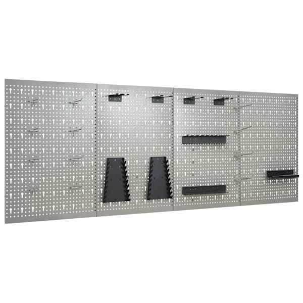 vidaXL seinale paigaldatav pulkadega paneel, 4 tk, 40 x 58 cm, teras