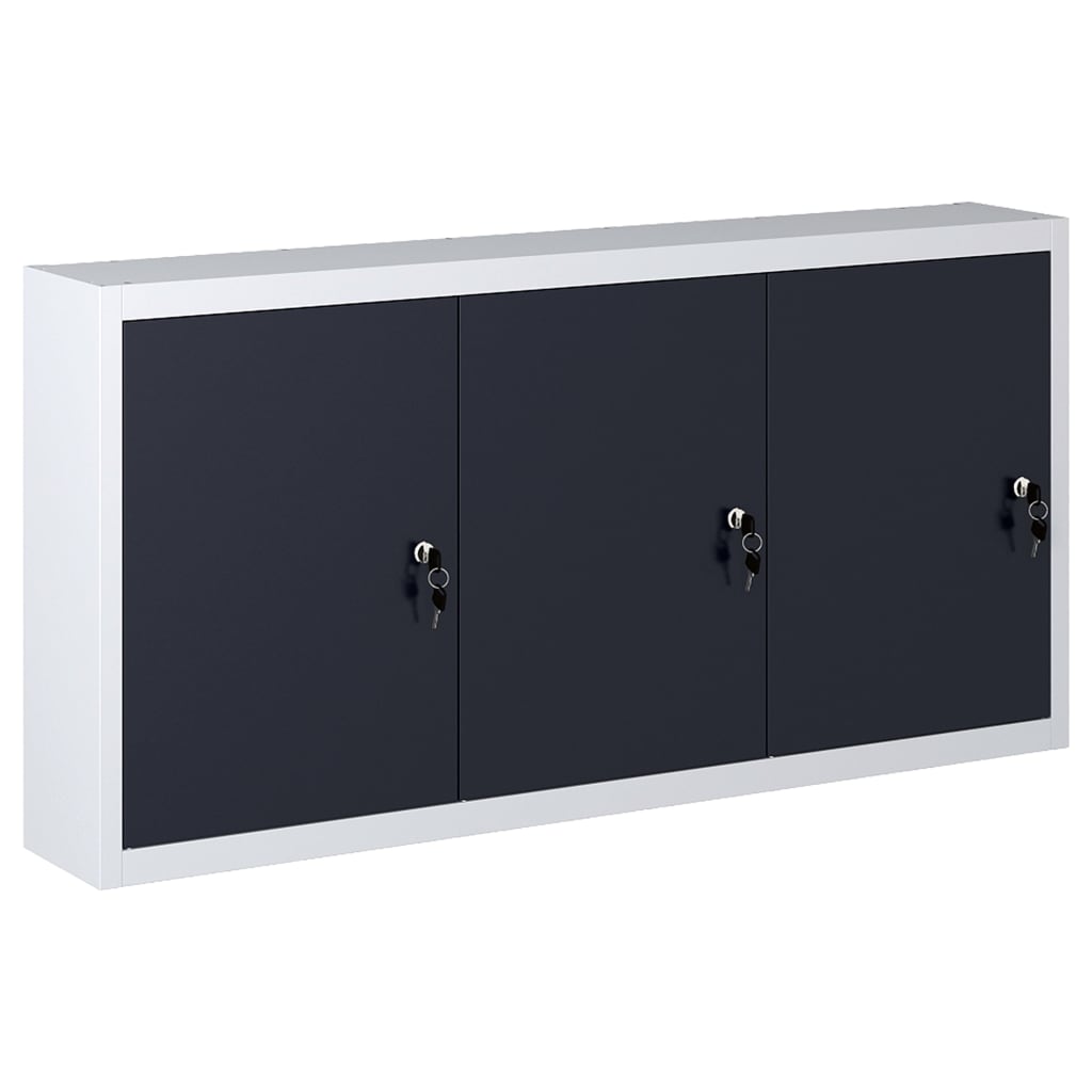  Wall Mounted Tool Cabinet Metal Grey and Black 120x19x60cm/40x19x60cm vidaXL