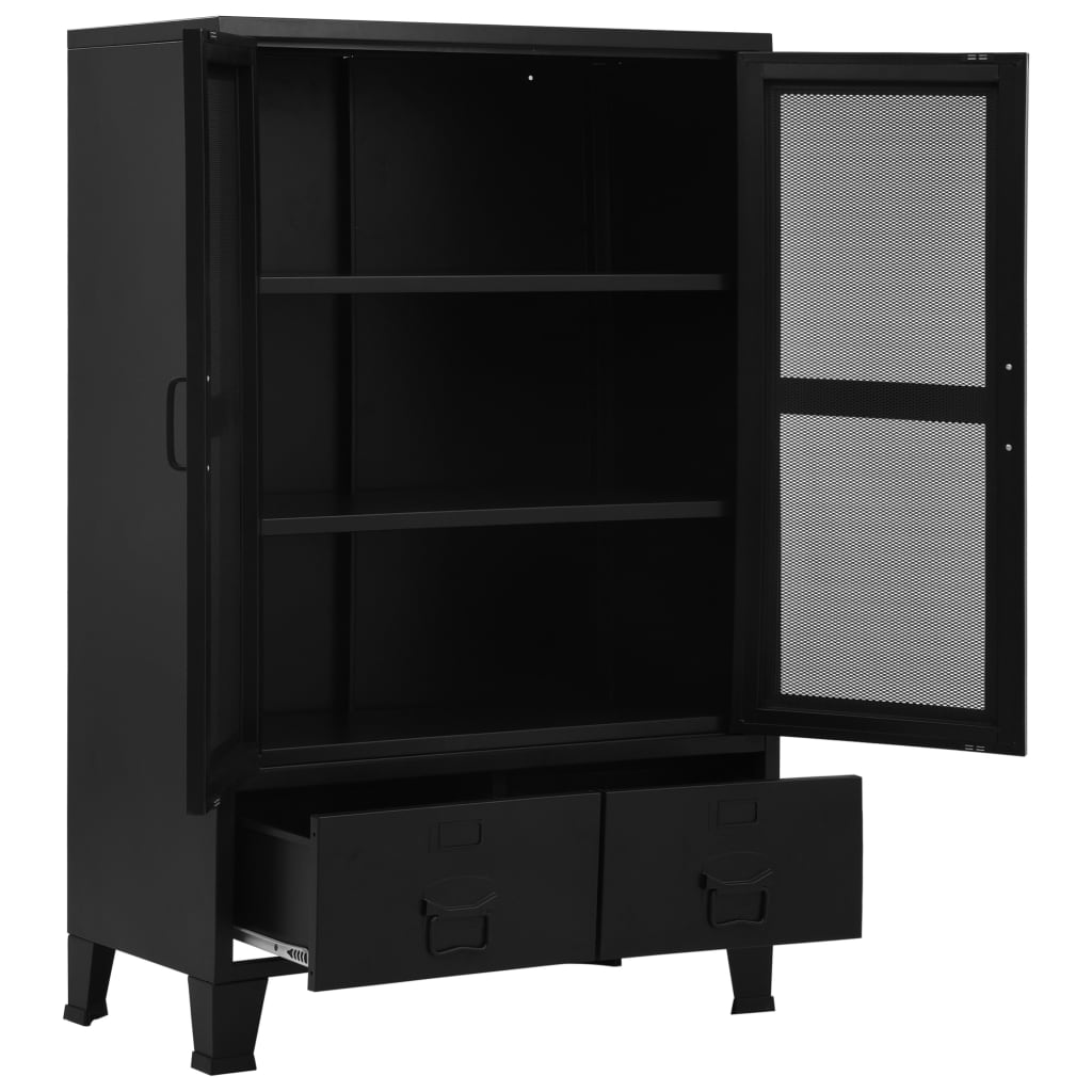 Thumbnail - vidaXL Büroschrank mit Maschengittertüren Industriell 75×40×120 cm Stahl