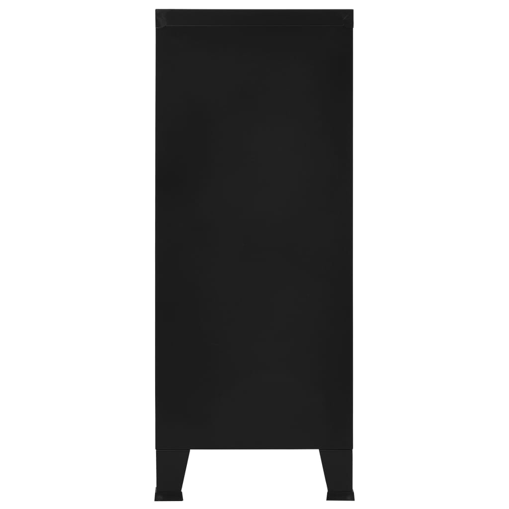 Ipari fekete acél irattartó szekrény 90 x 40 x 100 cm 