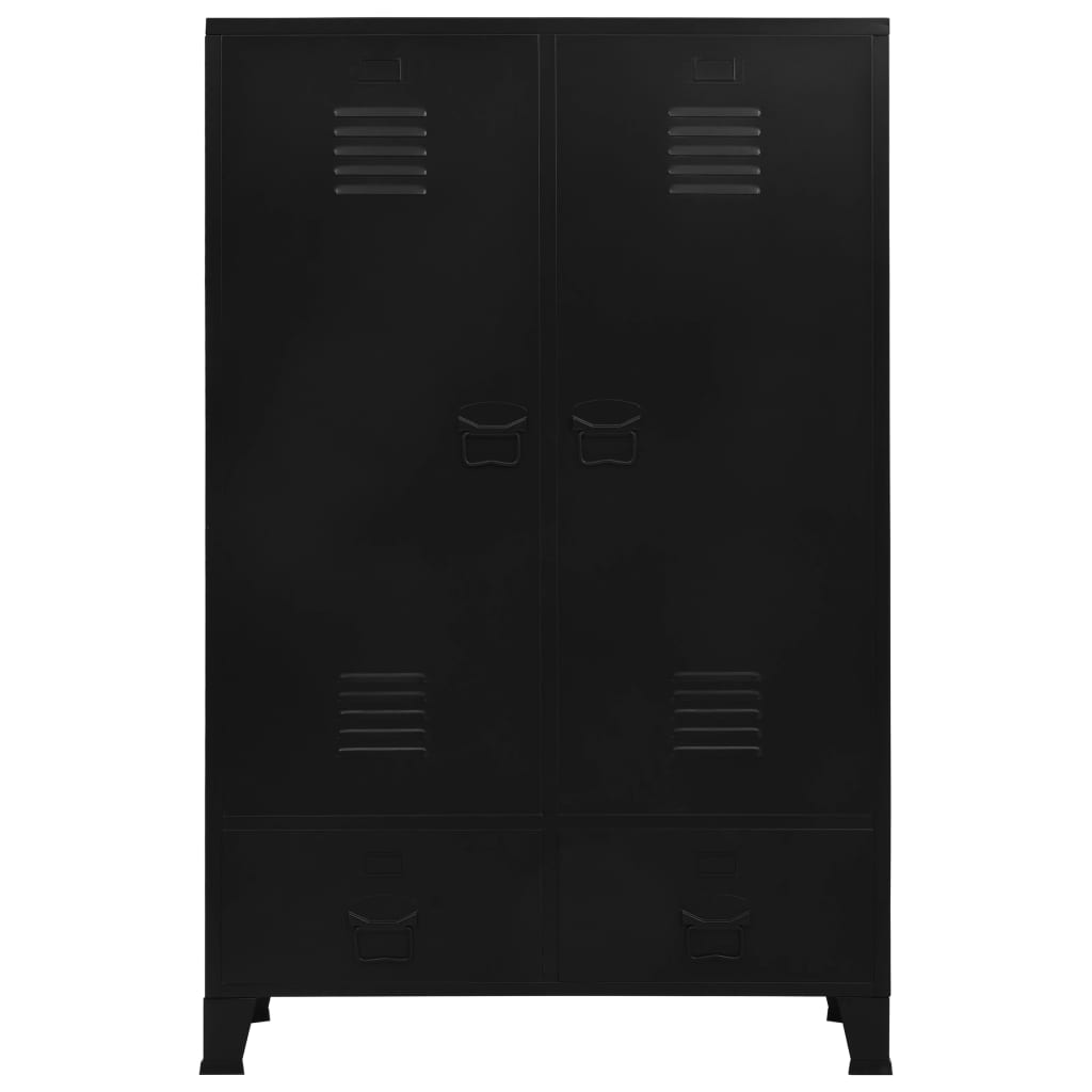 Ipari fekete acél szekrény 90 x 40 x 140 cm 