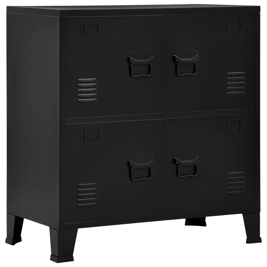 Vidaxl Industrial Storage Chest Black 29.5""X15.7""X31.5"" Steel