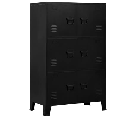 Vidaxl Filing Cabinet With 6 Doors Black 75x40x120cm Steel Office File Storage Ebay