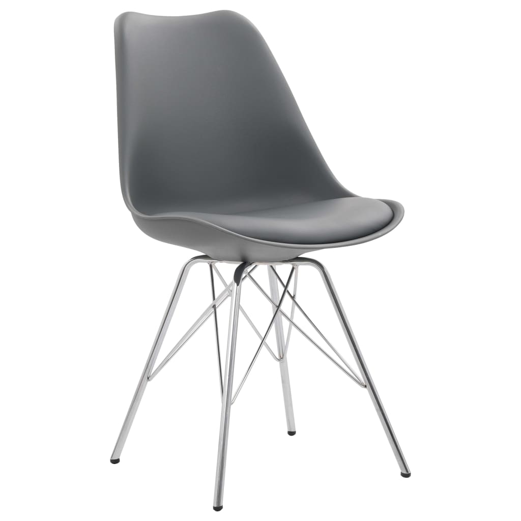 

vidaXL Eetkamerstoelen 6 st kunstleer grijs