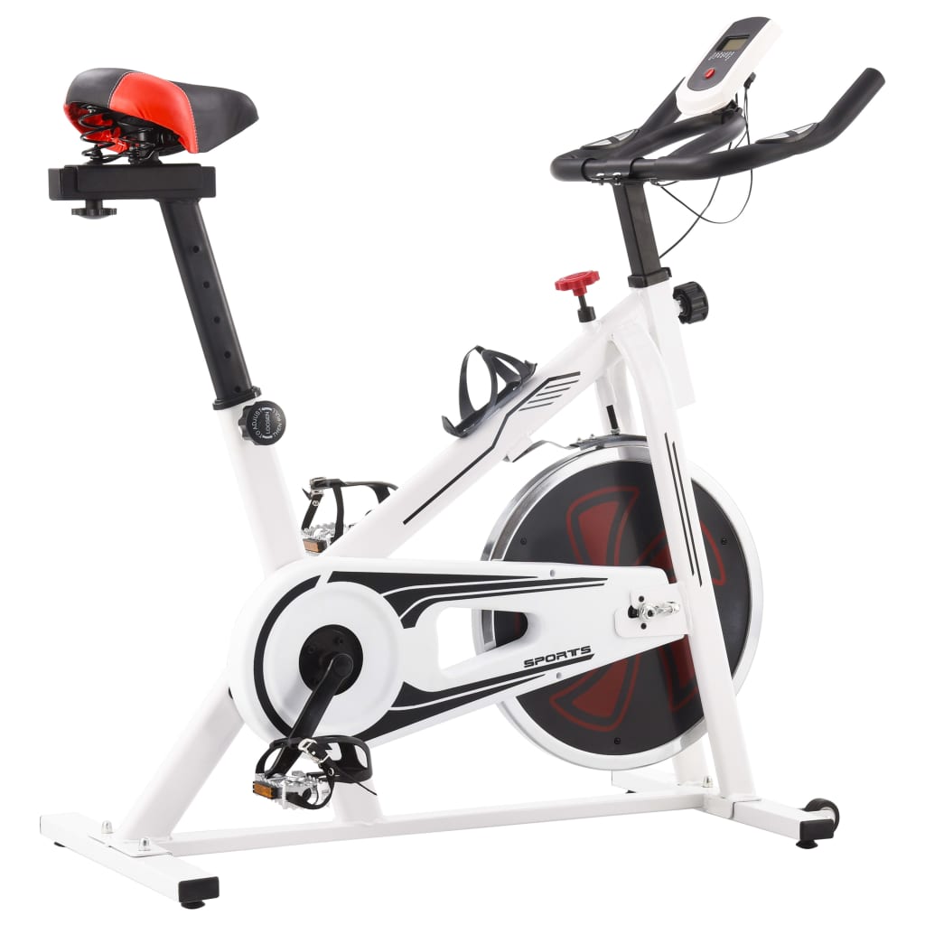 vidaXL Heimtrainer mit Pulsmesser Weiß und Rot