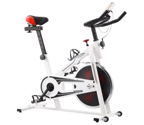 vidaXL Heimtrainer mit Pulsmesser Weiß und Rot