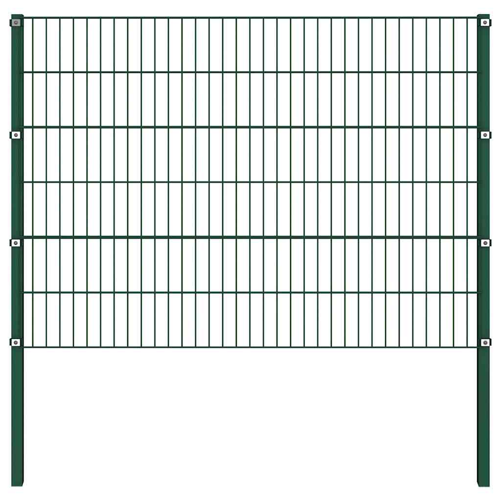 Thumbnail - vidaXL Zaunelement mit Pfosten Eisen 694,5 x 120 cm Grün