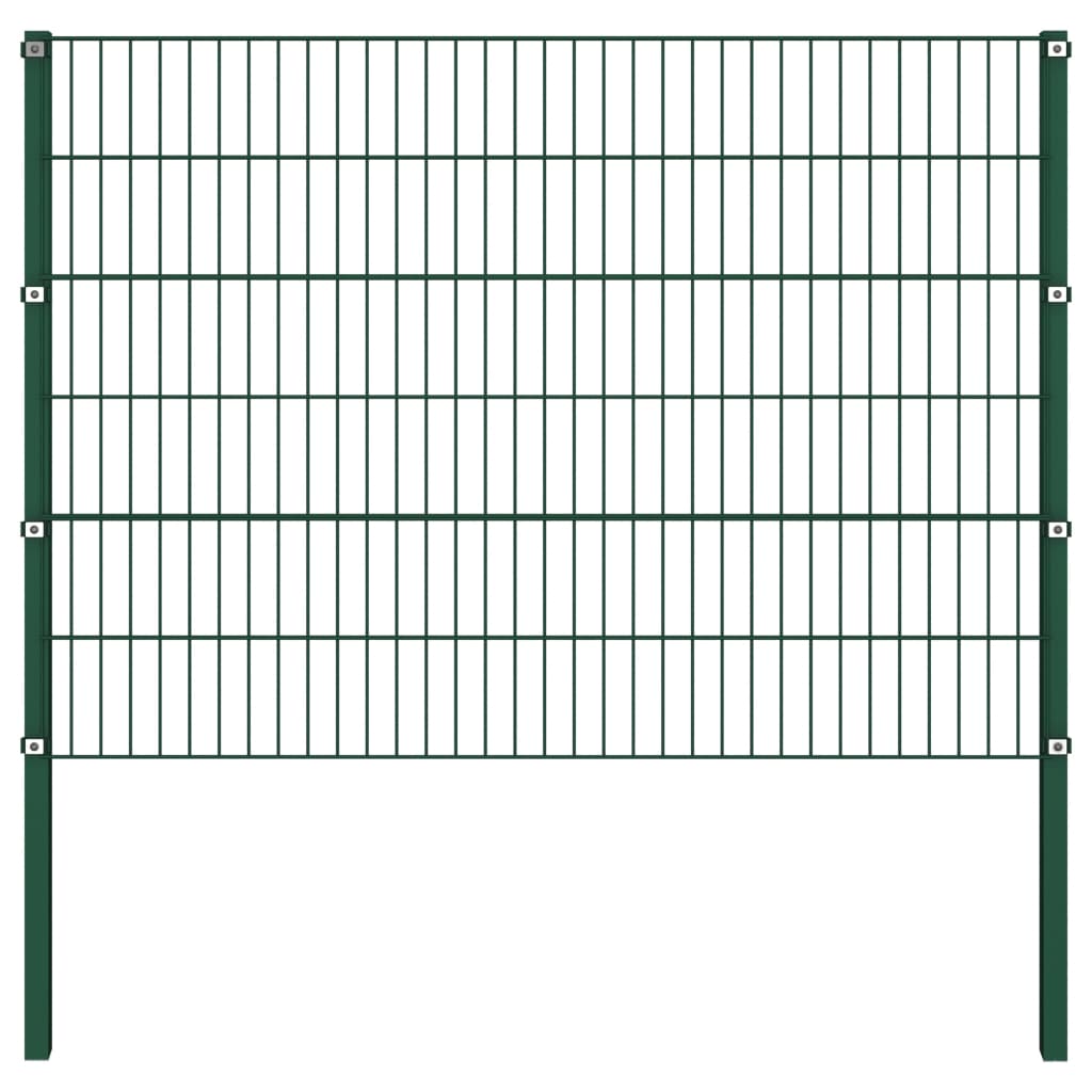 

vidaXL Schuttingpaneel met palen 10,2x1,2 m ijzer groen