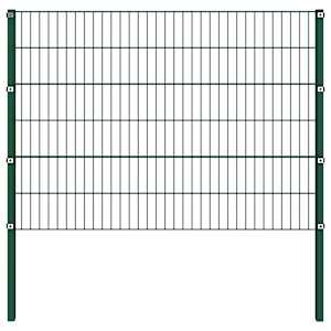 vidaXL Zaunelement mit Pfosten Eisen 1557,5 x 120 cm Gr&uuml;n
