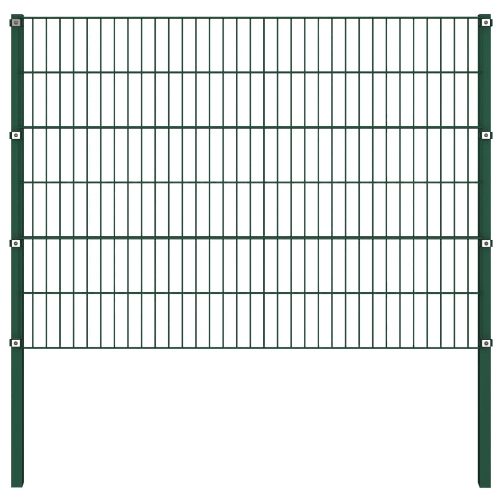 

vidaXL Schuttingpaneel met palen 17x1,2 m ijzer groen