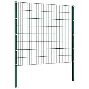 Plotový panel se sloupky železný 349 x 160 cm zelený - obrázek 3