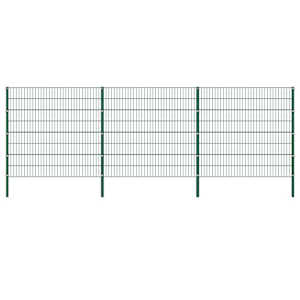 Plotový panel se sloupky železný 522 x 160 cm zelený
