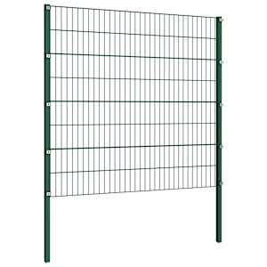 Plotový panel se sloupky železný 694,5 x 160 cm zelený - obrázek 3