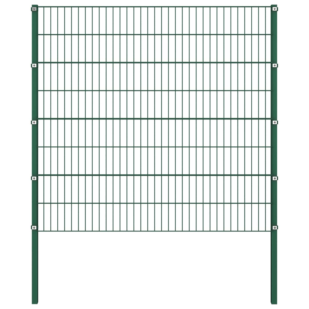 vidaXL Ograjni paneli s stebrički železo 10,2x1,6 m zeleni