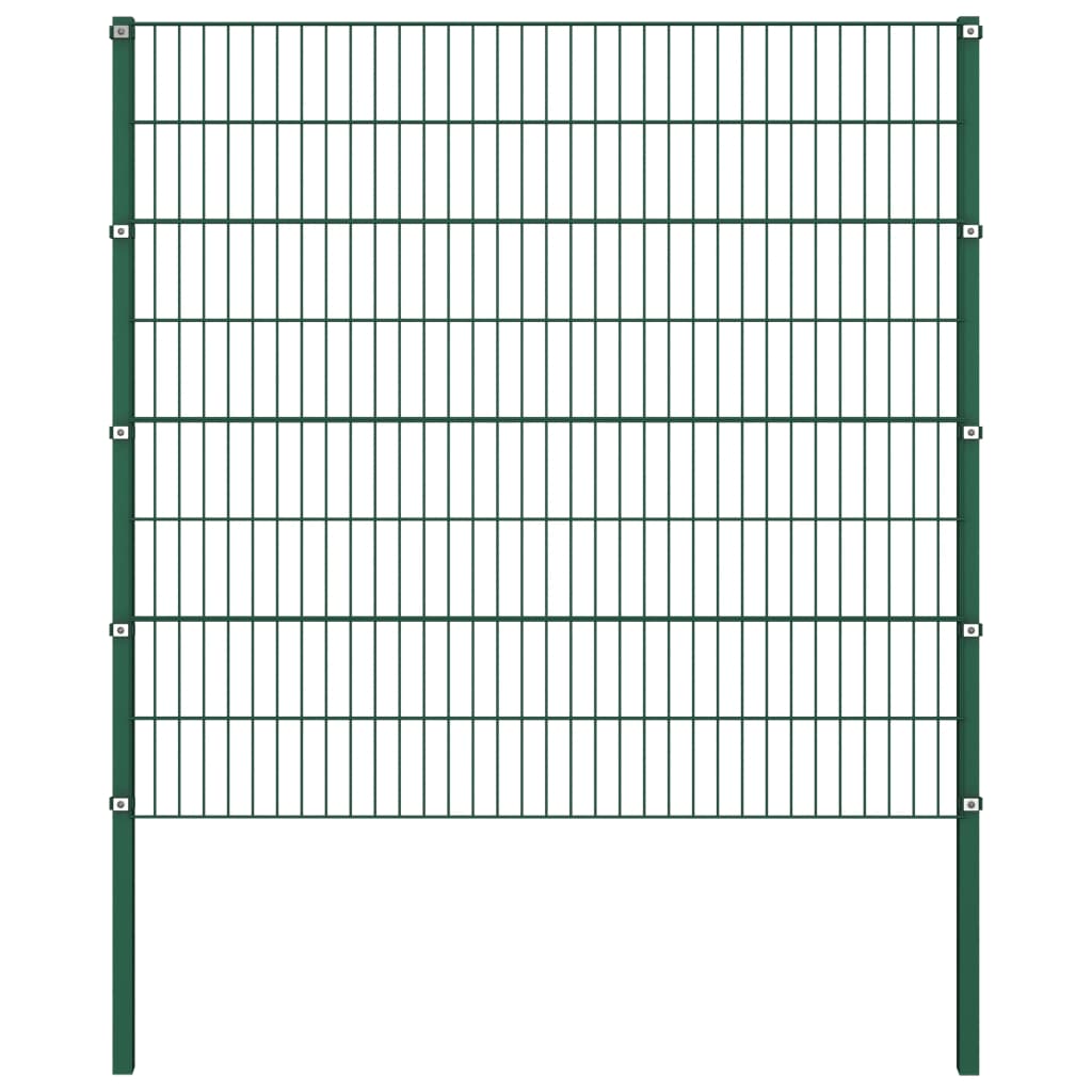 

vidaXL Schuttingpaneel met palen 17x1,6 m ijzer groen