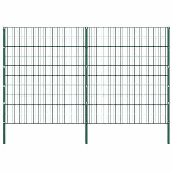 vidaXL aiapaneel postidega, raud, 349 x 200 cm, roheline