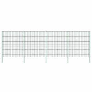 Plotový panel se sloupky železný 694,5 x 200 cm zelený - obrázek 1
