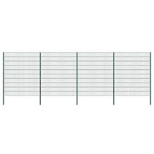 Plotový panel se sloupky železný 867 x 200 cm zelený - obrázek 1