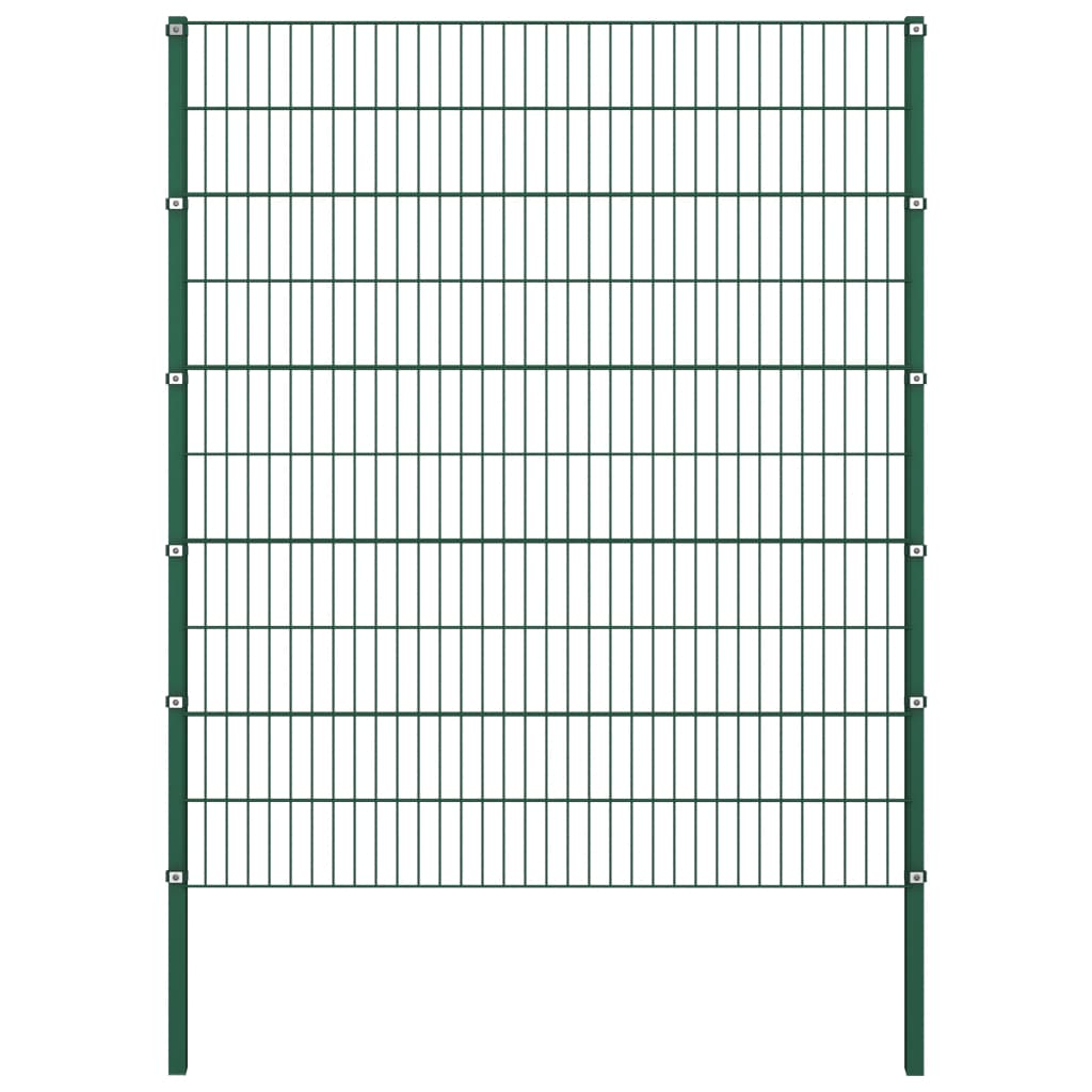 

vidaXL Schuttingpaneel met palen 15,3x2 m ijzer groen