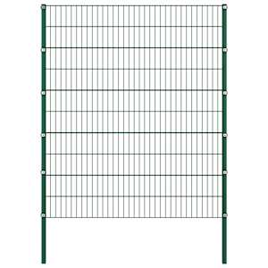 vidaXL Fence Panel with Posts Iron 1557.5x200 cm Green