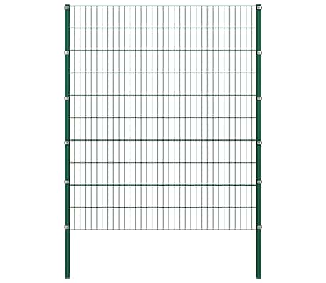 vidaXL Zaunelement mit Pfosten Eisen 1730 x 200 cm Gr&uuml;n