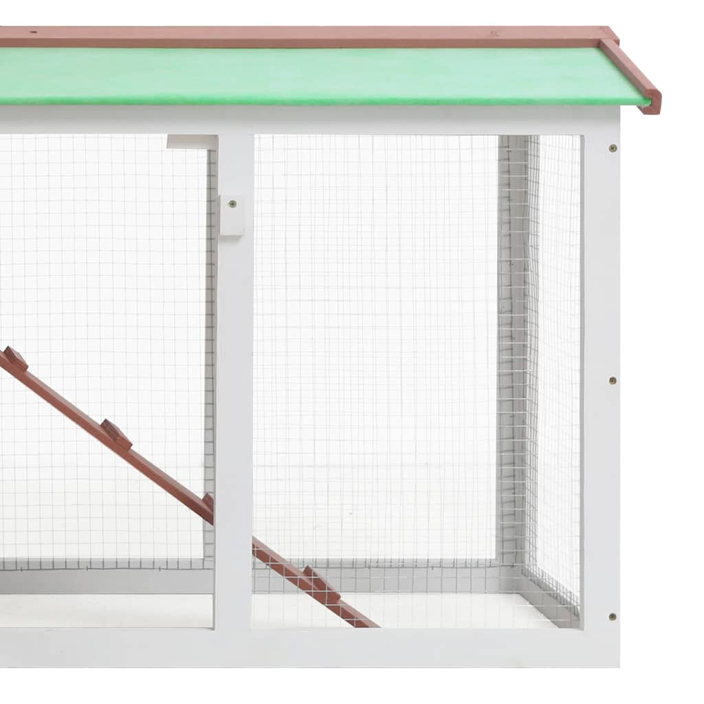 Clapier Large D'extérieur Marron Et Blanc 145x45x85 Cm Bois VidaXL 13 width=274