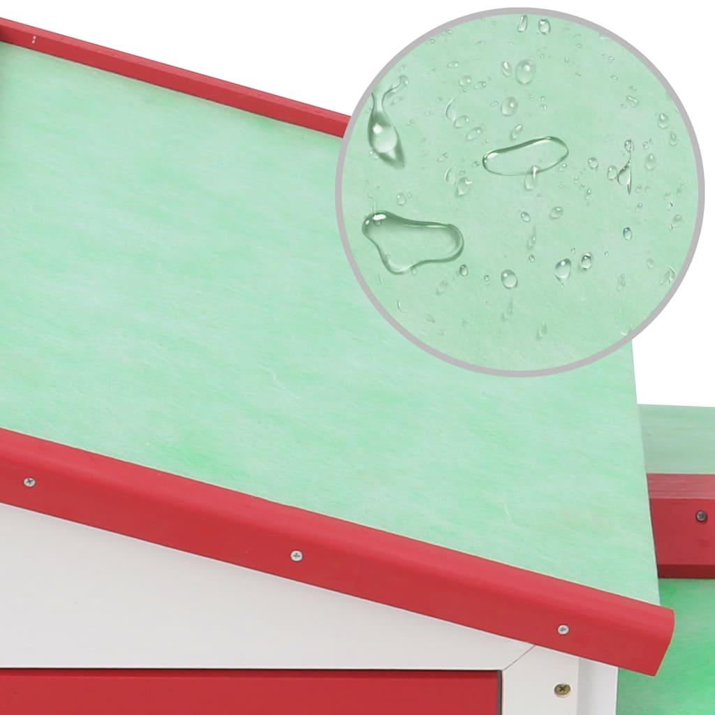 Clapier Large D'extérieur Rouge Et Blanc 145x45x85 Cm Bois VidaXL 14 width=274