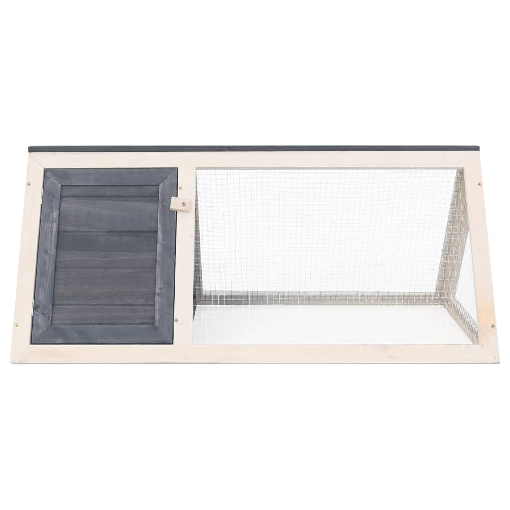 vidaXL Animal Rabbit Cage Gray Wood