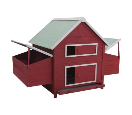 vidaXL H&uuml;hnerstall Rot 157x97x110 cm Holz