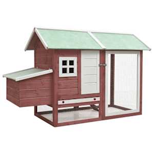 Kokošnjak mocha 170x81x110 cm iz trdne borovine in lesa jelke