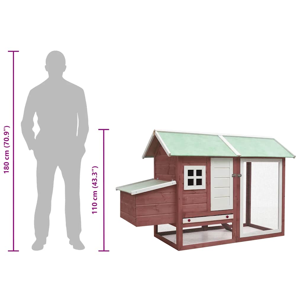 Клетка за пилета, мока, 170x81x110 см, чам и ела масив - Image 10