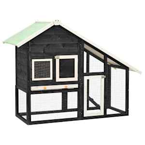 Zajčnik siv in bel 140x63x120 cm trden les jelke