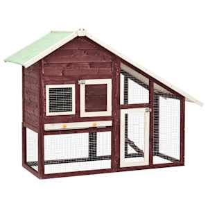 Zajčnik mocha in bel 140x63x120 cm trden les jelke