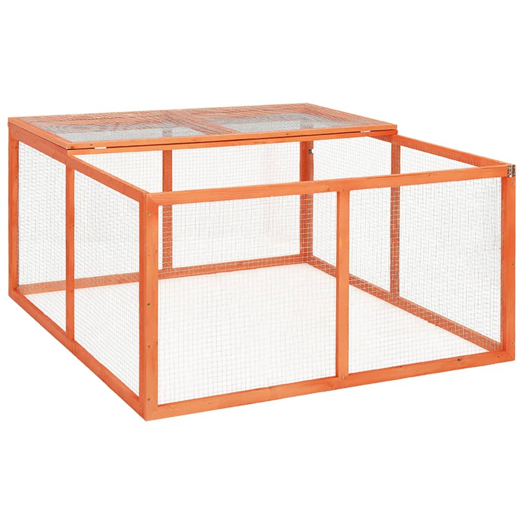 vidaXL Kaninchenstall 124x120x60 cm Massivholz Tanne