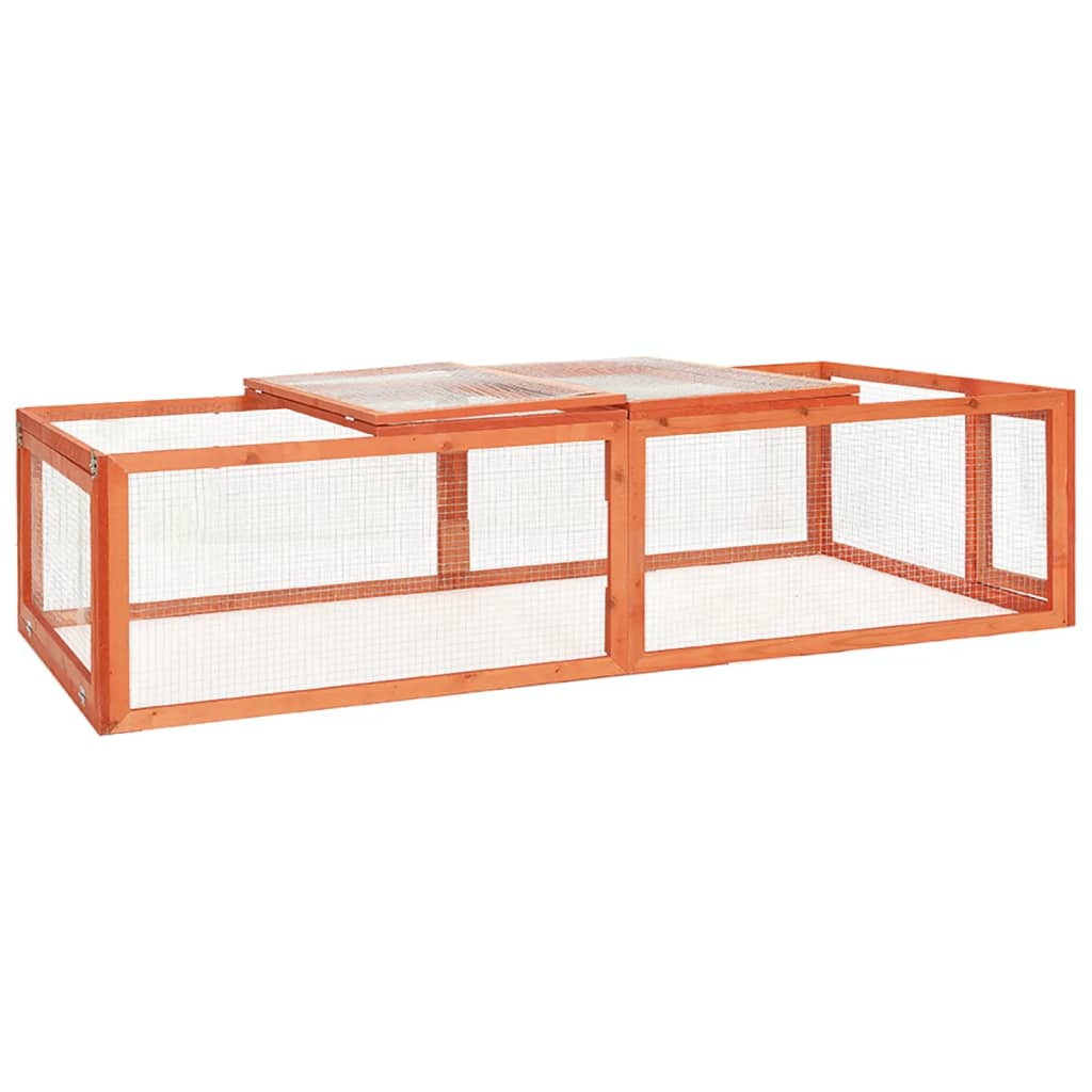 vidaXL Kaninchenstall 183x90x46,5 cm Massivholz Tanne