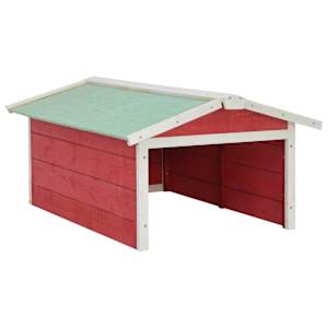 vidaXL robotniiduki garaaž, 72x87x50 cm, punane ja valge, kuusepuit