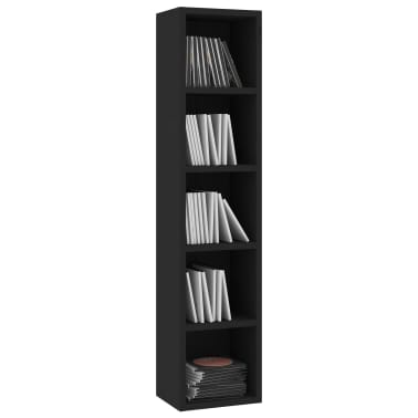 vidaXL Armário para CD 21x16x93,5 cm contraplacado preto[3/6]
