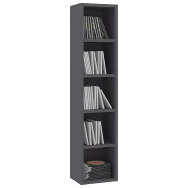 vidaXL Armário para CD 21x16x93,5 cm contraplacado cinzento[3/6]