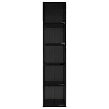 vidaXL Armário para CD 21x16x93,5 cm contraplacado preto brilhante[4/6]