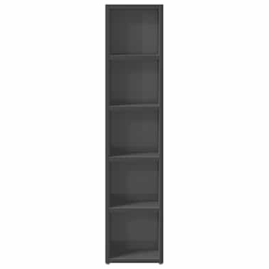 vidaXL Armário para CD 21x16x93,5 cm contraplacado cinzento brilhante[4/6]