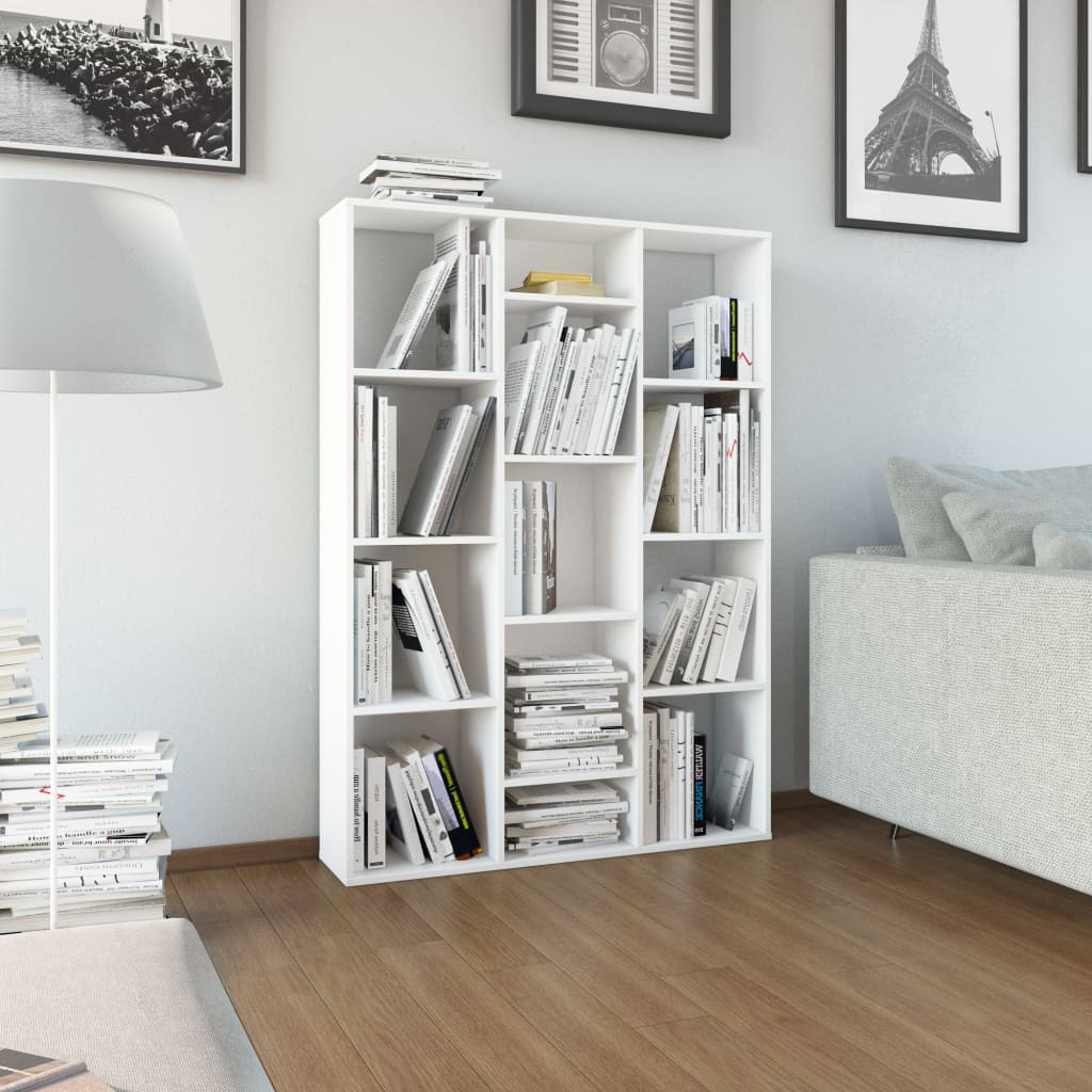 Libreria/Divisorio，Scaffale，Armadio per libri Bianco 100x24x140 cm in Legno  Multistrato MCI329450 MaisonChic